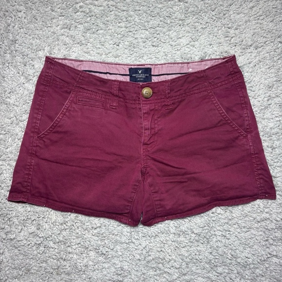 American Eagle Shorts Womens 4 Shortie Stretch Chino 5 Pocket Vacation Preppy - Picture 1 of 4